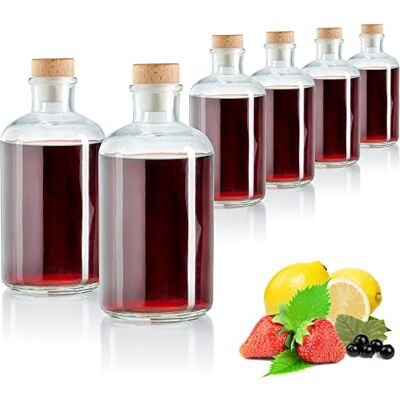 com-four ® 6x bouteilles en verre 500 ml avec bouchons, bouteilles vides récipients en verre pour le remplissage de liquides tels que l'huile com-four ® 6x bouteilles en verre 500 ml avec bouchons, bouteilles vides récipients en verre pour le remplissage de liquides tels que l'huile