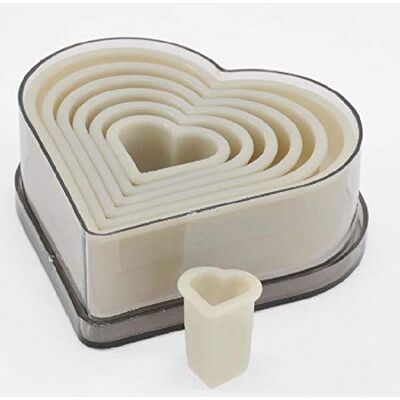 Thermohauser Lot de 7 emporte-pièces en nylon avec cœur lisse Blanc Diamètre 2,5 à 11,2 cm Thermohauser Lot de 7 emporte-pièces en nylon avec cœur lisse Blanc Diamètre 2,5 à 11,2 cm