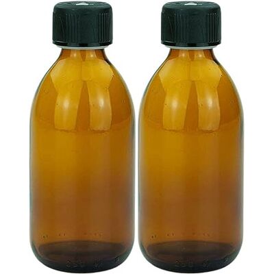 mikken 2 bouteilles en verre marron de 250 ml avec bouchon à vis mikken 2 bouteilles en verre marron de 250 ml avec bouchon à vis