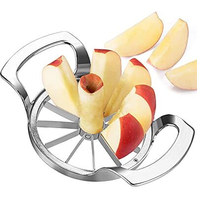 munloo Coupe Pomme, Eplucheur de Pommes 12 Lames, Coupe-Fruits 10 cm avec Acier Inoxydable Idéal pour Les Pommes et Les Poires (Argent) munloo Coupe Pomme, Eplucheur de Pommes 12 Lames, Coupe-Fruits 10 cm avec Acier Inoxydable Idéal pour Les Pommes et Les Poires (Argent)