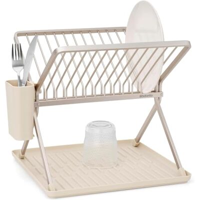 Brabantia Égouttoir vaisselle piable SinkSide (Beige clair), Égouttoir vaisselle sur évier polyvalent avec panier à couverts amovible, Organisateur plan de travail cuisine Brabantia Égouttoir vaisselle piable SinkSide (Beige clair), Égouttoir vaisselle sur évier polyvalent avec panier à couverts amovible, Organisateur plan de travail cuisine