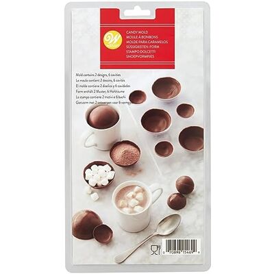 Wilton 3D Candy Mould, Ball Moule à Bonbons Boules en Chocolat, 2 Tailles Différentes et 6 Cavités, Réutilisable Wilton 3D Candy Mould, Ball Moule à Bonbons Boules en Chocolat, 2 Tailles Différentes et 6 Cavités, Réutilisable