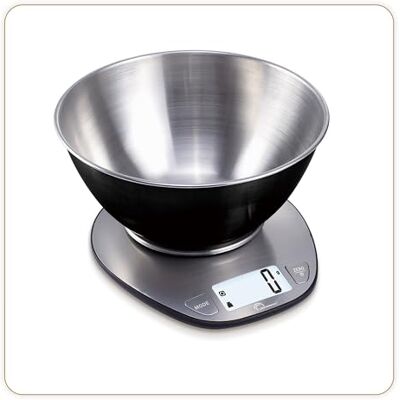 LITTLE BALANCE 8724 XB5 Inox, Balance électronique de cuisine, Bol à mélanger Inox 1,8 L, 5 kg LITTLE BALANCE 8724 XB5 Inox, Balance électronique de cuisine, Bol à mélanger Inox 1,8 L, 5 kg