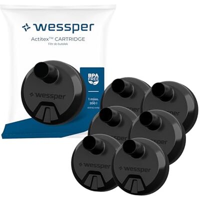 Wessper Filtre à eau pour Bouteille, Filtre Compatible avec la Gourde Aquaphor City, Cartouche Charbon Actif, Sans BPA, Remplacement des Cartouche de Filtre eau Aquaphor – 6 pièces Wessper Filtre à eau pour Bouteille, Filtre Compatible avec la Gourde Aquaphor City, Cartouche Charbon Actif, Sans BPA, Remplacement des Cartouche de Filtre eau Aquaphor – 6 pièces