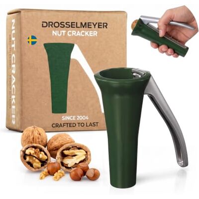 Drosselmeyer Casse Noix Premium Casse-Noisettes Très Fort Robuste avec récipient pour Recueillir Les moules Résistant Efficace avec Un Minimum d'Effort Conçu et Produit en Suède Drosselmeyer Casse Noix Premium Casse-Noisettes Très Fort Robuste avec récipient pour Recueillir Les moules Résistant Efficace avec Un Minimum d'Effort Conçu et Produit en Suède