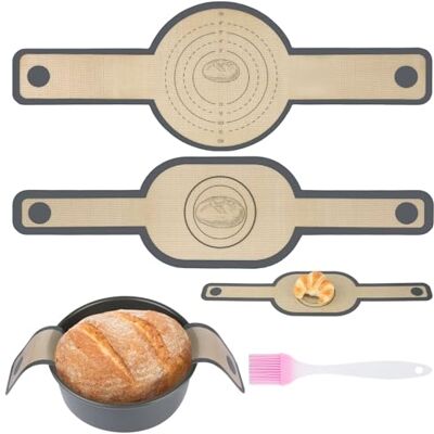 HOCUCHELAND 2 Pièces Tapis de Cuisson en Silicone pour Four Hollandais, Plaque Silicone Four avec Poignées Longues, Tapis Silicone Patisserie Réutilisable avec 3 Racloirs et 1 Pinceau à épices HOCUCHELAND 2 Pièces Tapis de Cuisson en Silicone pour Four Hollandais, Plaque Silicone Four avec Poignées Longues, Tapis Silicone Patisserie Réutilisable avec 3 Racloirs et 1 Pinceau à épices 
