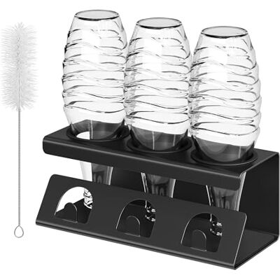 SONGMICS Porte-Bouteilles, Égouttoir Bouteilles, Acier Bouteilles, Égouttoir à Bouteilles, Égouttoir à Bouteilles avec Tapis d'égouttement Absorbants, Goupillon Cuisine, Encre Noir pour 3 Bouteilles SONGMICS Porte-Bouteilles, Égouttoir Bouteilles, Acier Bouteilles, Égouttoir à Bouteilles, Égouttoir à Bouteilles avec Tapis d'égouttement Absorbants, Goupillon Cuisine, Encre Noir pour 3 Bouteilles