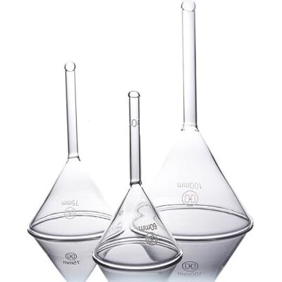 DRBAPQLXD Entonnoir triangulaire en verre borosilicaté de diamètre 40 mm à 150 mm, outils de filtration de laboratoire(120mm 1pc) DRBAPQLXD Entonnoir triangulaire en verre borosilicaté de diamètre 40 mm à 150 mm, outils de filtration de laboratoire(120mm 1pc)