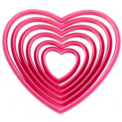 Wilton 0260611 Set 6 COUPOIR Coeur, Plastique Wilton 0260611 Set 6 COUPOIR Coeur, Plastique