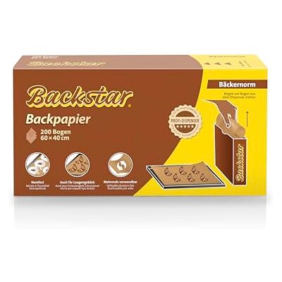 Backstar papier pâtisserie 200 feuilles Norme boulangerie 60 x 40 cm Backstar papier pâtisserie 200 feuilles Norme boulangerie 60 x 40 cm