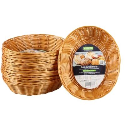 Kesper Corbeille à pain et fruits, lot de 10, matériau : plastique tressé, dimensions : 24 x 20 cm/hauteur : 6 cm, couleur : marron 1783315 Kesper Corbeille à pain et fruits, lot de 10, matériau : plastique tressé, dimensions : 24 x 20 cm/hauteur : 6 cm, couleur : marron 1783315