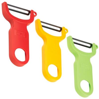 KUHN RIKON Swiss Éplucheur, Plastique, Red/Green/Yellow, Set of 3 KUHN RIKON Swiss Éplucheur, Plastique, Red/Green/Yellow, Set of 3