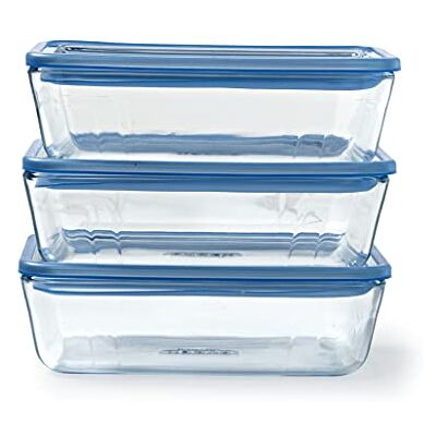 Pyrex Zero Plastic Lot de 3 Boîtes Rectangulaires Verre Borosilicate Couvercles en verre Compatible au Four Made in France (3 X 1,5L) Pyrex Zero Plastic Lot de 3 Boîtes Rectangulaires Verre Borosilicate Couvercles en verre Compatible au Four Made in France (3 X 1,5L)