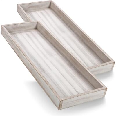 com-four ® 40 x Lot de 2 plateaux en bois 14 cm, Plateau rectangulaire Plateau de service au look rustique Grand bol décoratif Porte-clés com-four ® 40 x Lot de 2 plateaux en bois 14 cm, Plateau rectangulaire Plateau de service au look rustique Grand bol décoratif Porte-clés