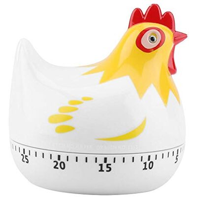 TOPINCN Minuteur De Cuisine En Forme De Poule Style Dessin Animé Blanc TOPINCN Minuteur De Cuisine En Forme De Poule Style Dessin Animé Blanc