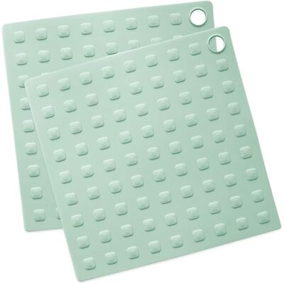 ScrapCooking 2 Maniques Silicone Carrées Manique de Cuisine & Pâtisserie Souple & Maniable Usage Four Dessous de Plat Vert d’Eau 5282 ScrapCooking 2 Maniques Silicone Carrées Manique de Cuisine & Pâtisserie Souple & Maniable Usage Four Dessous de Plat Vert d’Eau 5282