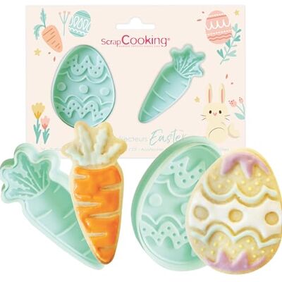ScrapCooking 2 Découpoirs Éjecteurs Pâques Œuf & Carotte Découpoirs à Biscuits en 3D Easter Embosseur Pâtisserie pour Sablés, Petits Gâteaux Easter Printemps 2143 ScrapCooking 2 Découpoirs Éjecteurs Pâques Œuf & Carotte Découpoirs à Biscuits en 3D Easter Embosseur Pâtisserie pour Sablés, Petits Gâteaux Easter Printemps 2143