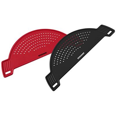 Fackelmann Passoire à pâtes Passoire à pâtes Passoire pour casseroles (couleur : noir, rouge non sélectionnable), quantité : 1 pièce Fackelmann Passoire à pâtes Passoire à pâtes Passoire pour casseroles (couleur : noir, rouge non sélectionnable), quantité : 1 pièce