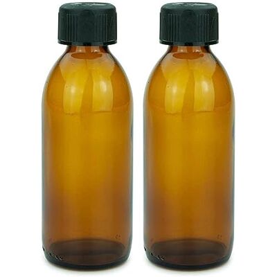 mikken 2 bouteilles en verre marron de 200 ml avec bouchon à vis mikken 2 bouteilles en verre marron de 200 ml avec bouchon à vis