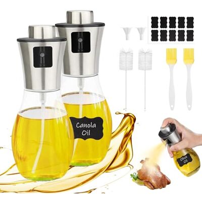 Behiruch Lot de 2 pulvérisateurs huile pour huile alimentaire, verre, 2 x 200 ml, vaporisateur d’olive pour Airfryer Behiruch Lot de 2 pulvérisateurs huile pour huile alimentaire, verre, 2 x 200 ml, vaporisateur d’olive pour Airfryer