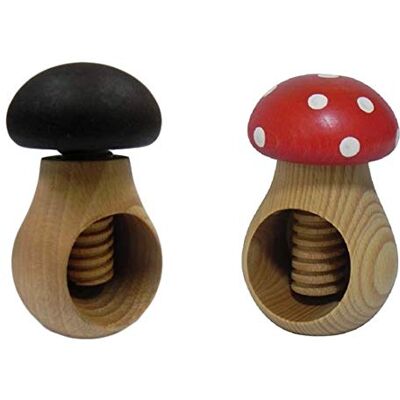 Wooden World Lot de 2 casse-noix marron foncé et crapaudine en bois de hêtre naturel – Champignon très solide Wooden World Lot de 2 casse-noix marron foncé et crapaudine en bois de hêtre naturel – Champignon très solide