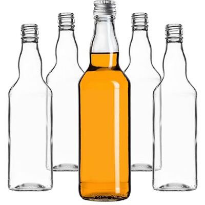 KADAX Lot de 100 bouteilles en verre 500 ml avec bouchon à vis – Bouteilles vides à remplir pour jus, sirop, huile et liqueur, conservation alimentaire KADAX Lot de 100 bouteilles en verre 500 ml avec bouchon à vis – Bouteilles vides à remplir pour jus, sirop, huile et liqueur, conservation alimentaire