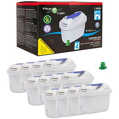 Filterlogic FL402H Lot de 12 Cartouche Filtrante compatible avec Brita Maxtra+ Filtre à Eau pour Carafe Marella Style Flow Elemaris Fun Tassimo Filterlogic FL402H Lot de 12 Cartouche Filtrante compatible avec Brita Maxtra+ Filtre à Eau pour Carafe Marella Style Flow Elemaris Fun Tassimo