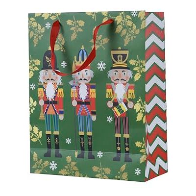Decoris Giftbag Paper Rectangle Glitter Casse-noix avec poignée fsc 100% Décoration : craquelins à noix_L12.00-W30.00-H42.00cm, vert, moyen Decoris Giftbag Paper Rectangle Glitter Casse-noix avec poignée fsc 100% Décoration : craquelins à noix_L12.00-W30.00-H42.00cm, vert, moyen