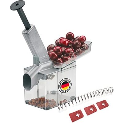 Westmark 407022E6 Dénoyauteur de cerises avec bec verseur et grande cassette de noyau, avec kit de pièces d'usure 4 pièces, plastique/acier inoxydable/aluminium, comate de cerise, Westmark 407022E6 Dénoyauteur de cerises avec bec verseur et grande cassette de noyau, avec kit de pièces d'usure 4 pièces, plastique/acier inoxydable/aluminium, comate de cerise,