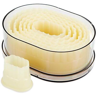Thermohauser Lot de 7 emporte-pièces en nylon avec cœur et ondulé Blanc Diamètre 4,5-12,3 cm Thermohauser Lot de 7 emporte-pièces en nylon avec cœur et ondulé Blanc Diamètre 4,5-12,3 cm