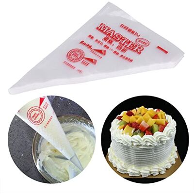 Zerodis Lot De 100 Poches À Douille En Plastique De Qualité Alimentaire, Réutilisables, Antidérapantes, Extra Épaisses Pour Décoration De Gâteaux, Fournitures De Glaçage De Gâteaux, Outil De Pâtisserie (M) Zerodis Lot De 100 Poches À Douille En Plastique De Qualité Alimentaire, Réutilisables, Antidérapantes, Extra Épaisses Pour Décoration De Gâteaux, Fournitures De Glaçage De Gâteaux, Outil De Pâtisserie (M)