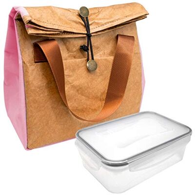Sac thermique rose NERTHUS avec contenant 1L - Sac Sac thermique rose NERTHUS avec contenant 1L - Sac