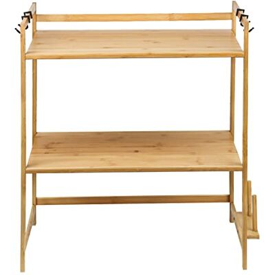 LANTUS Micro-Ondes Rack, 3 Couches Support de Four à Micro-Ondes en Bambou, Ajustable Etagere Rangement Cuisine avec 4 Crochets Et Support de Planche à Découper(52 * 37 * 65cm Double Couche) LANTUS Micro-Ondes Rack, 3 Couches Support de Four à Micro-Ondes en Bambou, Ajustable Etagere Rangement Cuisine avec 4 Crochets Et Support de Planche à Découper(52 * 37 * 65cm Double Couche)