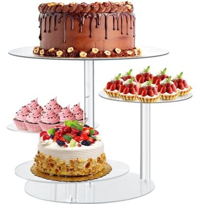 Focenat Présentoir à gâteaux à 4 étages en acrylique transparent Présentoir à dessert Présentoir à gâteaux, pâtisseries, muffins, macarons, donuts, pour mariage, anniversaire, fête à thème Focenat Présentoir à gâteaux à 4 étages en acrylique transparent Présentoir à dessert Présentoir à gâteaux, pâtisseries, muffins, macarons, donuts, pour mariage, anniversaire, fête à thème
