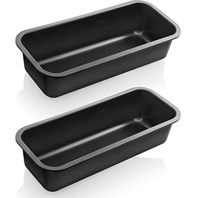 Grizzly Lot de 2 Moules à Pain Antiadhésifs et Résistants au Levain 30 x 11,5 cm pour Pain et Gâteau Noir Grizzly Lot de 2 Moules à Pain Antiadhésifs et Résistants au Levain 30 x 11,5 cm pour Pain et Gâteau Noir
