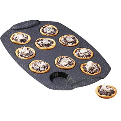 Tefal Moule PerfectBake Mini pour 10 tartelettes en aluminium Ce plat a tarte permet une cuisson dorée uniforme Démoulage facile Nettoyage rapide Fabrication française durable Tefal Moule PerfectBake Mini pour 10 tartelettes en aluminium Ce plat a tarte permet une cuisson dorée uniforme Démoulage facile Nettoyage rapide Fabrication française durable