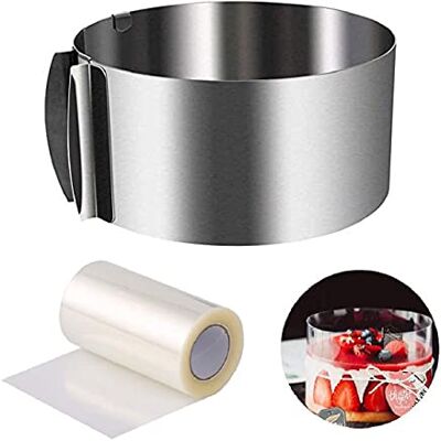 Huifengjie Cercle a Patisserie,Reglable Cercle Gateau Extensible Ø 16-30 cm,and 1PCS Colliers à Gâteau Transparent 10 mètres Ruban de Gâteau,moules à pâtisserie,Anneaux à Gâteaux,pour Mousse Dessert Pâtisseri Huifengjie Cercle a Patisserie,Reglable Cercle Gateau Extensible Ø 16-30 cm,and 1PCS Colliers à Gâteau Transparent 10 mètres Ruban de Gâteau,moules à pâtisserie,Anneaux à Gâteaux,pour Mousse Dessert Pâtisseri