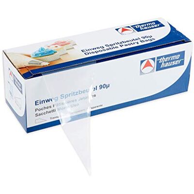 Thermohauser 8300018081 Smoothy Lot de 100 poches à douille jetables en plastique PE Transparent 55 x 27 x 0,009 cm Thermohauser 8300018081 Smoothy Lot de 100 poches à douille jetables en plastique PE Transparent 55 x 27 x 0,009 cm