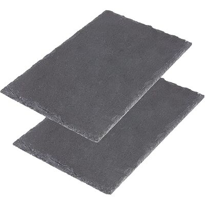 Westmark Ardoise naturelle/plats à servir, 2 pièces, Rectangulaire, Surface : 30 x 20 cm chacun, Ardoise, Tapas + Friends, 694022E3 Westmark Ardoise naturelle/plats à servir, 2 pièces, Rectangulaire, Surface : 30 x 20 cm chacun, Ardoise, Tapas + Friends, 694022E3