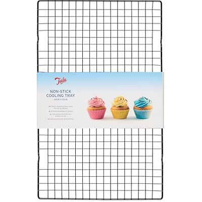 Tala Grille de Refroidissement 1 Niveau 40 x 25 cm, Antiadhésive Grille 1 niveau 40 x 25 cm avec revêtement antiadhésif, pour refroidir gâteaux, muffins, cookies et biscuits Tala Grille de Refroidissement 1 Niveau 40 x 25 cm, Antiadhésive Grille 1 niveau 40 x 25 cm avec revêtement antiadhésif, pour refroidir gâteaux, muffins, cookies et biscuits