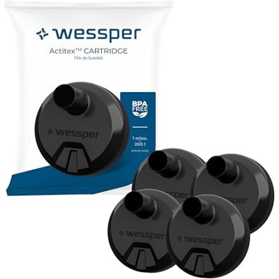 Wessper Filtre à eau pour Bouteille, Filtre Compatible avec la Gourde Aquaphor City, Cartouche Charbon Actif, Sans BPA, Remplacement des Cartouche de Filtre eau Aquaphor – 4 pièces Wessper Filtre à eau pour Bouteille, Filtre Compatible avec la Gourde Aquaphor City, Cartouche Charbon Actif, Sans BPA, Remplacement des Cartouche de Filtre eau Aquaphor – 4 pièces