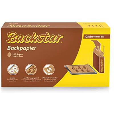 Backstar papier pâtisserie 100 feuilles, Gastronorm 1/1, 53 x 32.5 cm Backstar papier pâtisserie 100 feuilles, Gastronorm 1/1, 53 x 32.5 cm