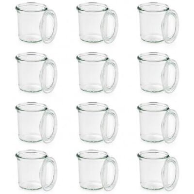 APS 12 pots Original WECK 140 ml avec couvercle, Ø 6 cm, H : 7 cm, mini-moule avec couvercle en verre, pot de conservation, pot décoratif, pot à dessert, pot de stockage, lavable au lave-vaisselle APS 12 pots Original WECK 140 ml avec couvercle, Ø 6 cm, H : 7 cm, mini-moule avec couvercle en verre, pot de conservation, pot décoratif, pot à dessert, pot de stockage, lavable au lave-vaisselle