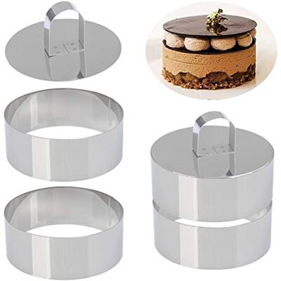 "N/A" Lot de 4 anneaux à gâteau de 10 cm et 2 anneaux à gâteau en acier inoxydable Anneaux à gâteau en acier inoxydable Anneaux à dessert pour boulangers ou amateurs de pâtisserie DIY 10,5 x 4 cm "N/A" Lot de 4 anneaux à gâteau de 10 cm et 2 anneaux à gâteau en acier inoxydable Anneaux à gâteau en acier inoxydable Anneaux à dessert pour boulangers ou amateurs de pâtisserie DIY 10,5 x 4 cm