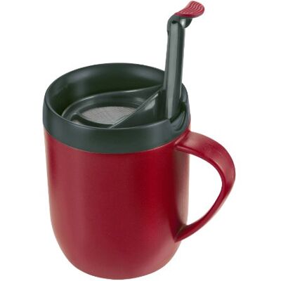 Zyliss E990002 Hot Mug à Piston, Plastique/Silicone, Rouge, Mug Isotherme Cafe/Filtre Pour Café Moulu/Tasse avec Couvercle/Gobelet de Camping, Lave-vaisselle, Garantie de 5 ans Zyliss E990002 Hot Mug à Piston, Plastique/Silicone, Rouge, Mug Isotherme Cafe/Filtre Pour Café Moulu/Tasse avec Couvercle/Gobelet de Camping, Lave-vaisselle, Garantie de 5 ans