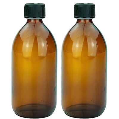 mikken 2 bouteilles en verre marron de 500 ml avec bouchon à vis mikken 2 bouteilles en verre marron de 500 ml avec bouchon à vis