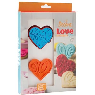 Decora - Set 1 - Cœur - Décor - Emporte-pièces biscuits Decora - Set 1 - Cœur - Décor - Emporte-pièces biscuits