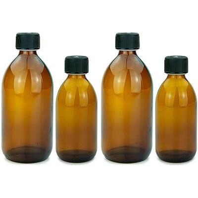 mikken 4 bouteilles en verre marron 2 x 250 ml + 2 x 500 ml avec bouchon à vis mikken 4 bouteilles en verre marron 2 x 250 ml + 2 x 500 ml avec bouchon à vis