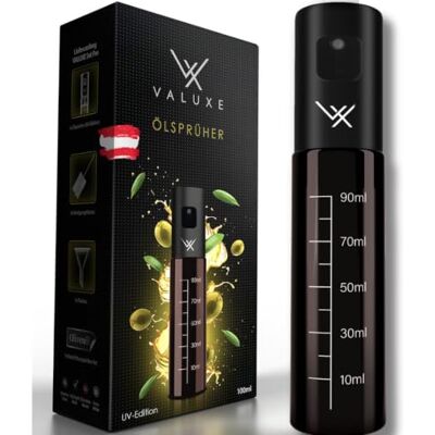 VALUXE Pulvérisateur d'huile alimentaire et vinaigre avec verre anti-UV et filtre Flacon en acier inoxydable noir VALUXE Pulvérisateur d'huile alimentaire et vinaigre avec verre anti-UV et filtre Flacon en acier inoxydable noir