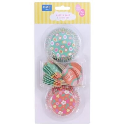 PME Lot de 24 caissettes et décorations pour cupcakes de Pâques – Œufs de Pâques PME Lot de 24 caissettes et décorations pour cupcakes de Pâques – Œufs de Pâques